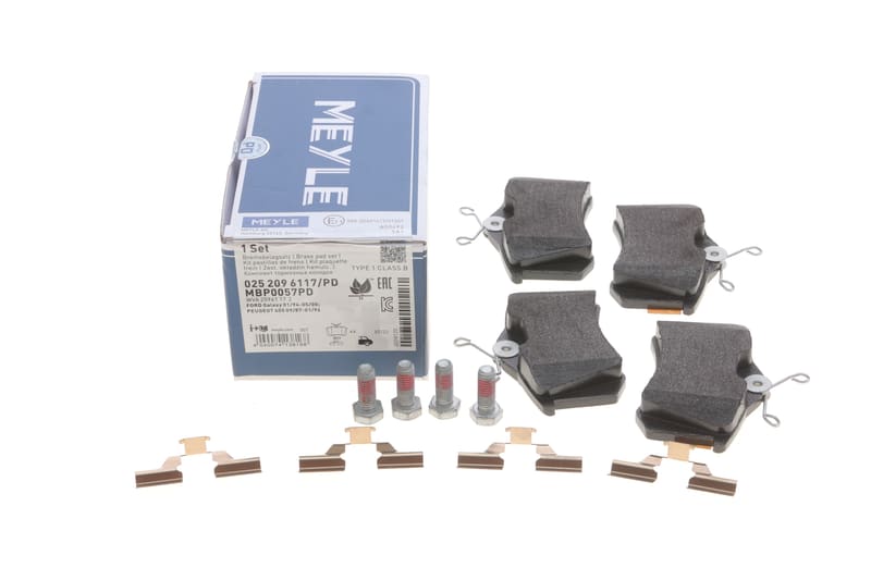 Колодки тормозные (задние) VW Caddy III 04-/Peugeot 308 07-/Citroen C4 04- (87.1x52.8x17.2)(Premium) MEYLE