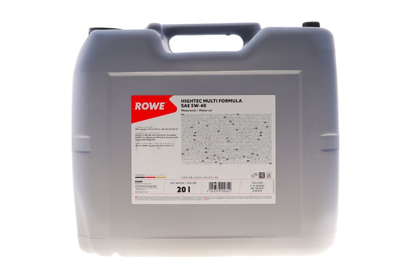 Масло 5W40 HIGHTEC MULTI FORMULA (20L) (MB 229.31/229.51/226.5/VW 505 00/505 01/BMW LL-04) ROWE