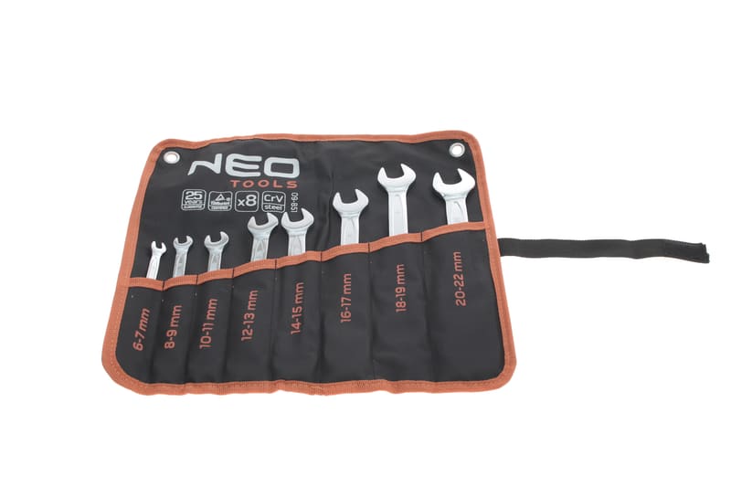 Набір ключів ріжкових 6x7-20x22 мм 8 од. (1.5 кг) NEO TOOLS