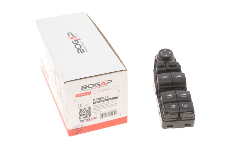 Кнопка стеклоподъемника (L) BMW 5 (F10) 11-16 B47/N20/N47/N52/N53/N55/N57/S63 (блок) BOGAP