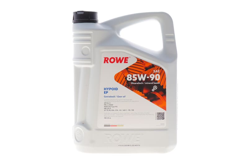 Масло 85W90 HIGHTEC HYPOID EP (5L) (MB 235.6/ MB 235.0/ZF TE-ML/API GL-5) (коричневый) ROWE