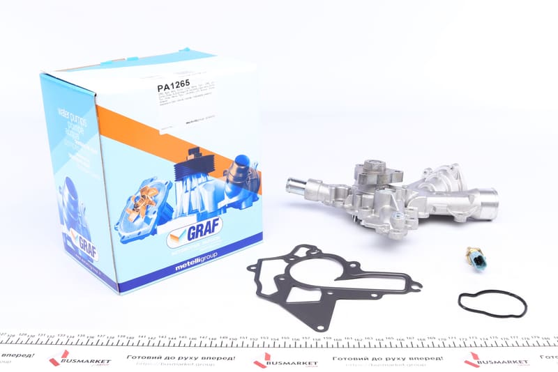 Помпа води Opel Astra G/H/Corsa C/D 1.2 16V/1.4 00-14/Combo 1.4 16V 05- (B/B) (8лоп) (з датчиком t) GRAF