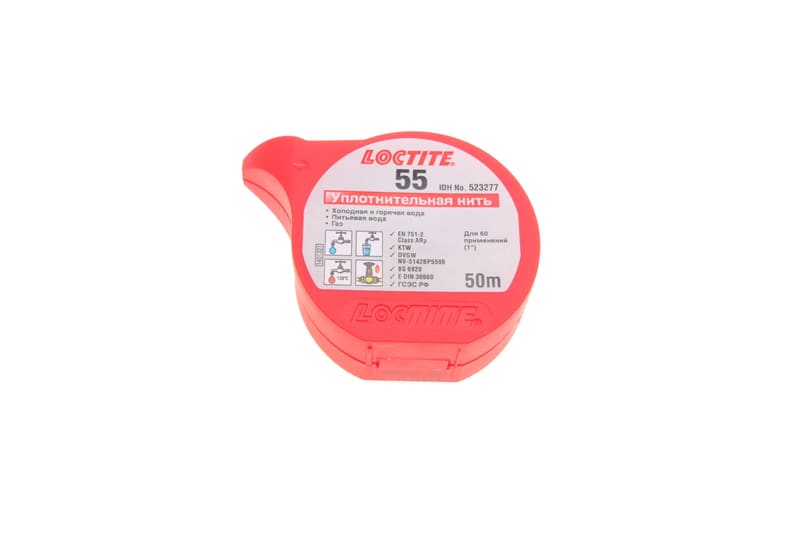 LOCTITE 55, Нитка поліамідна 25x50 m для металів, пластиків та водо-газопроводів, для різьби до 4" LOCTITE