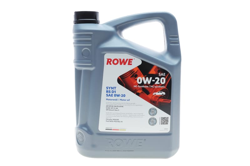 Масло 0W20 HIGHTEC SYNT RS D1 (5L) (API SP RC/SN PLUS RC)(GM dexos1 Gen 3/Ford WSS-M2C962-A1) ROWE