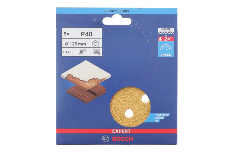 Шліфувальний папір EXPERT P40 Ø125 мм (5шт) BOSCH