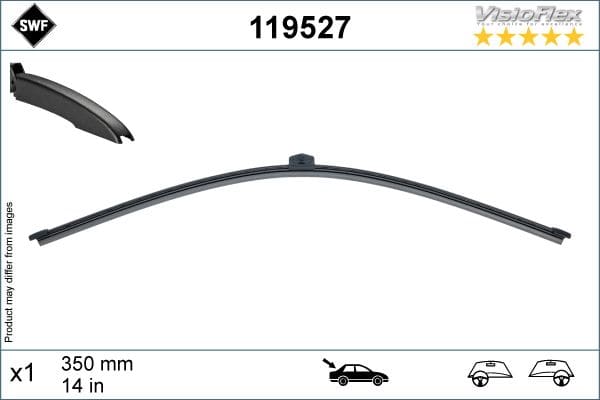 Щітка склоочисника (задня) (340mm) Audi A3/BMW X1/Porsche Cayenne/VW Touareg 10- (Довжина [дюйм] 14, Довжина [мм] 350) SWF (Valeo)