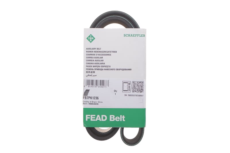 Ремінь генератора Fiat Ducato 2.3D 06- (7PK1236) INA