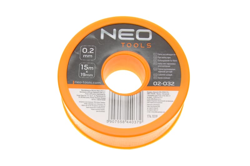 Фум-лента для труб 19x0,2 mm L-15 m NEO TOOLS