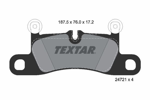Колодки гальмівні (задні) VW Touareg/Porsche Cayenne 10- (187.5x76x17.2) (Brembo) TEXTAR