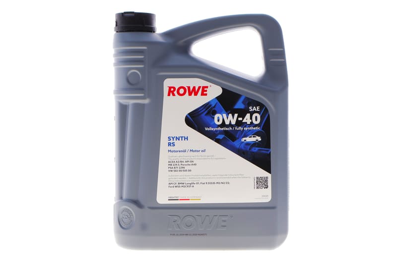 Масло 0W40 HIGHTEC SYNTH RS (4L) (MB 229.5/Porsche A40/VW 502 00/505 00) (ACEA A3/B4) (API SN/CF) ROWE