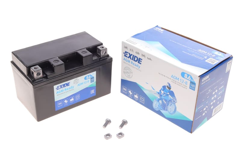 Акумуляторна батарея 8.6Ah/145A (150x87x93/+L/B0) (AGM) (мото) EXIDE