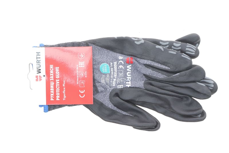 Рукавиці з нітриловим покриттям (M) TIGERFLEX PLUS WURTH