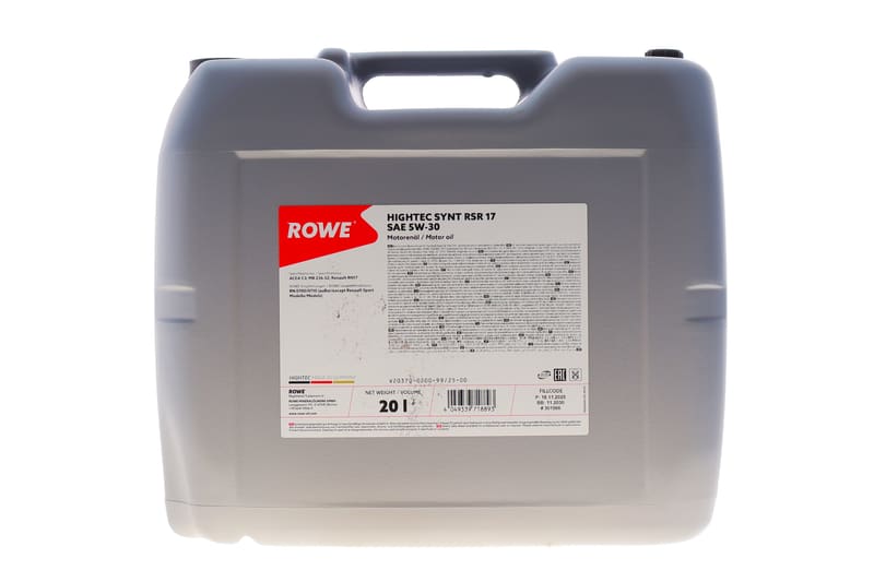 Олива 5W30 HIGHTEC SYNT RSR 17 (20L) (MB 226.52/RN17/RN 0700/0710/RN17) (ACEA C3) ROWE