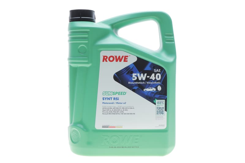 Олива 5W40 SUNSPEED SYNT RSi (5L) (MB 229.3/226.5/Porsche A40/VW 502 00/505 00/RN 0700/0710) ROWE