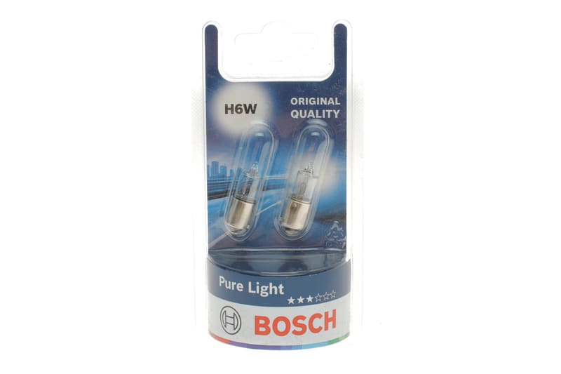 Автолампа H6W 12V 6W BAX9s Pure Light (BL/к-кт 2шт.) BOSCH