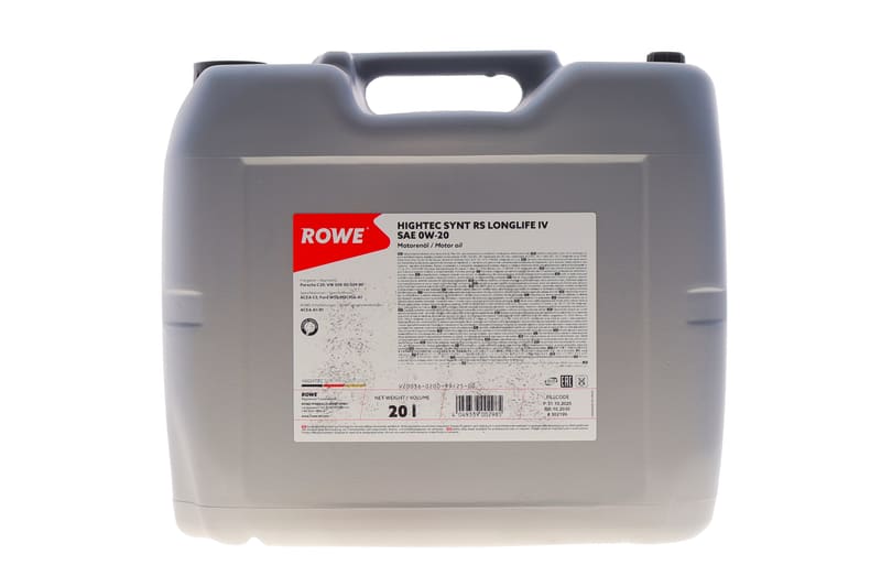 Олива 0W20 HIGHTEC SYNTH RS LONGLIFE IV (20L) (Porsche C20/VW 508 00/509 00) (ACEA A1/B1/C5) ROWE