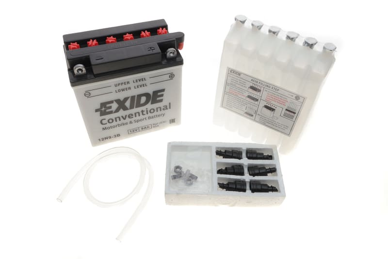 Акумуляторна батарея 9Ah/85A (135x75x139/+R/B0) (мото) (сухозаряджений) EXIDE