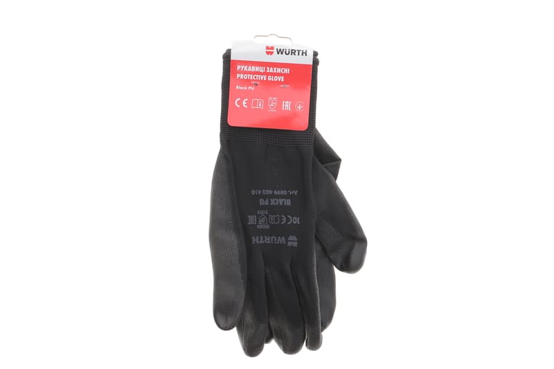 Перчатки с полиуретановым покрытием (XL) Black PU WURTH