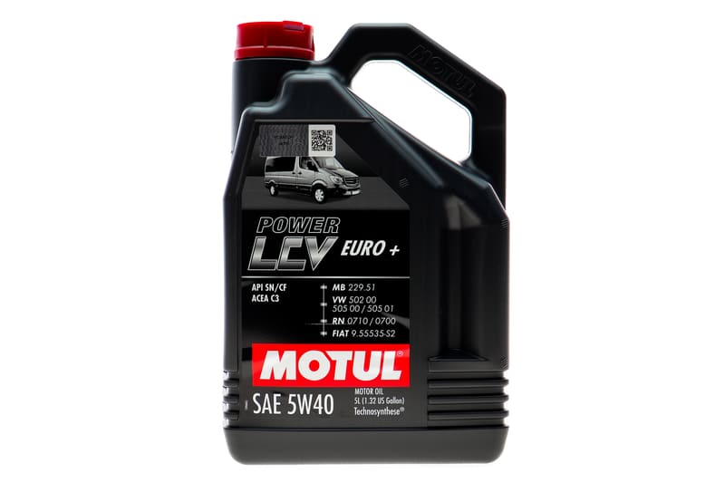 Масло 5W40 Power LCV Euro+ (5L) (106132)(MB 229.51/VW 502 00/505 00/505 01/RN0710/RN0700/9.55535-S2) MOTUL