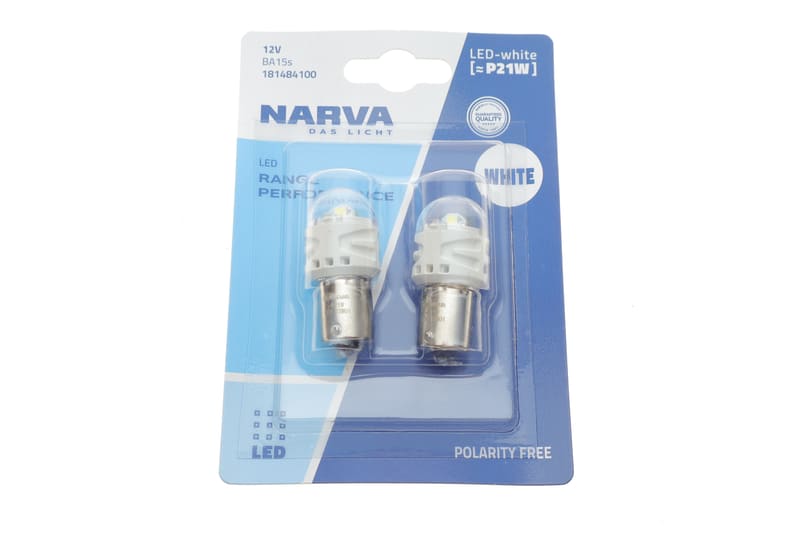 Автолампа P21W 12V 2.2W BA15s LED (біла) (к-кт 2 шт.) NARVA
