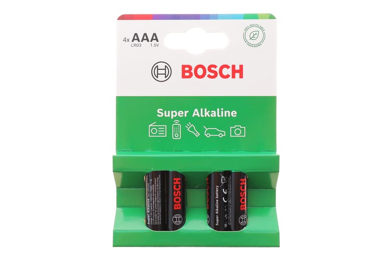 (к-кт 4 шт) Батарейки Bosch Super Alkaline AAA (LR03) (1.5V) LR03SA4B/00 BOSCH