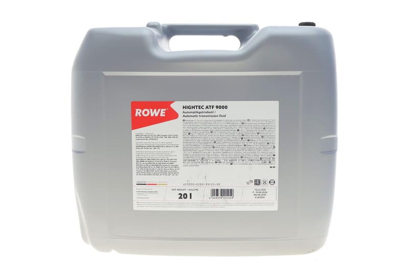 Олива HIGHTEC ATF 9000 (20L) (DEXRON IIIH/MB 235.71/236.8/236.10/236.11/236.91/BMW LA-2634) (червоний) ROWE