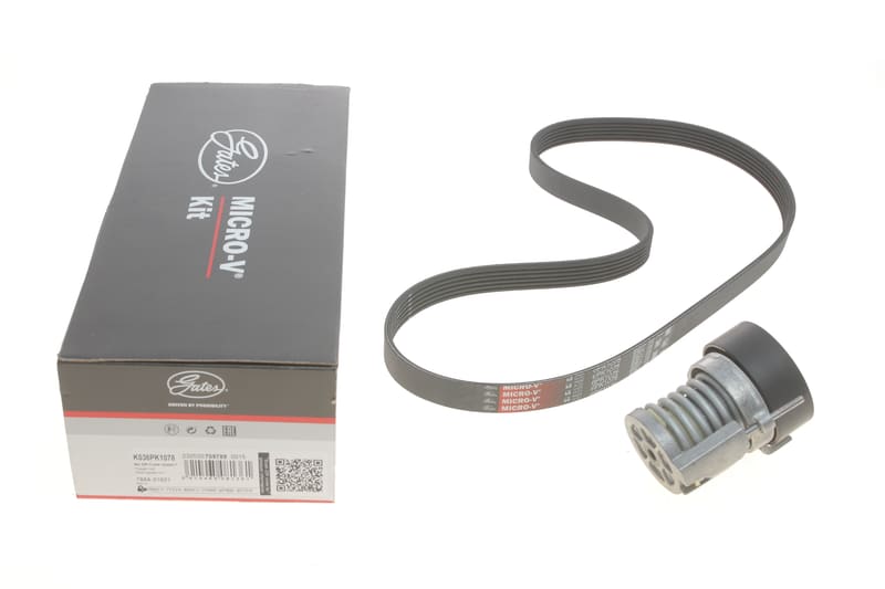 Комплект ременя генератора Audi A2/Seat Ibiza/Skoda Fabia/VW Golf/Polo 1.4/1.6/1.6FSI 97-15 (6PK1078) GATES