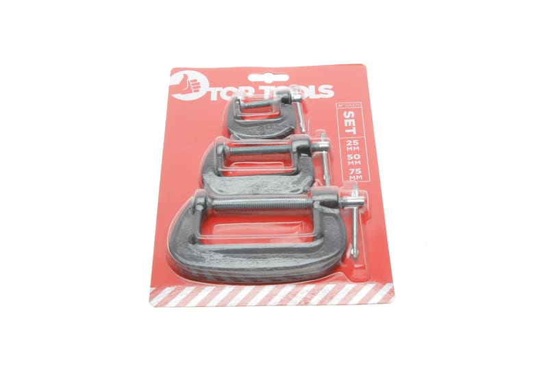 (к-кт 3 шт.) Струбцина столярная G 25mm/50mm/75mm TOP TOOLS