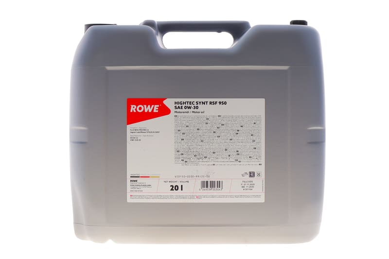 Олива 0W30 HIGHTEC SYNT RSF 950 (20L) (Ford WSS-M2C950-A/Jaguar Land Rover STJLR.03.5007) (ACEA C2) ROWE