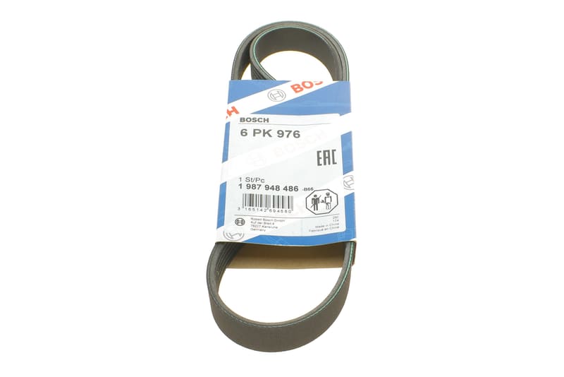Ремінь генератора поліклиновий Peugeot Partner/307/508 02-/Citroen Berlingo/C2/C3/C4/C5 1.6 HDi 04- (6PK976) BOSCH