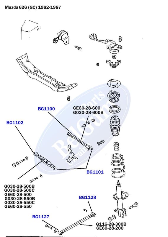 Сайлентблок рычага (заднего/внутри) Mazda 323/626 BELGUM PARTS