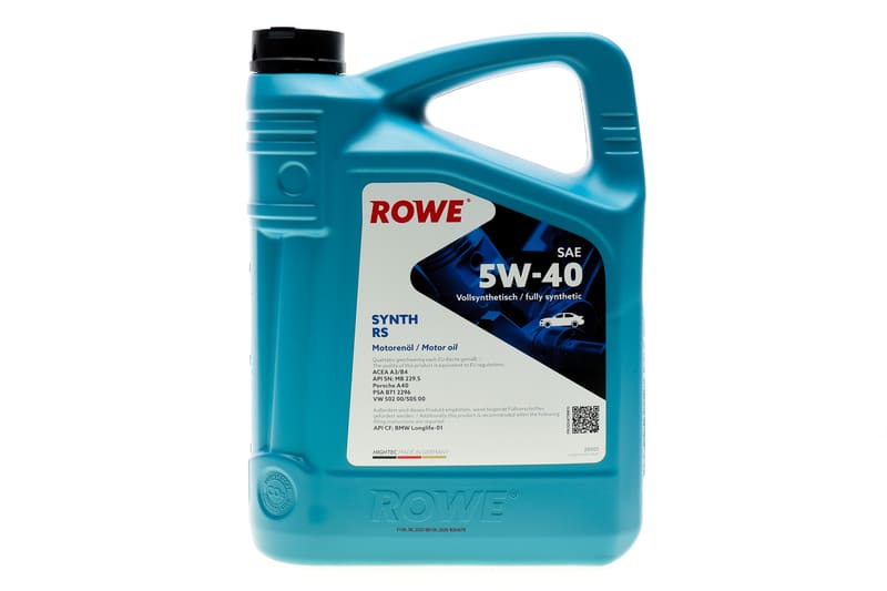 Масло 5W40 HIGHTEC SYNTH RS (4L) (BMW LL-01/MB 229.5/Porsche A40/VW 502 00/505 00/PSA B71 2296) ROWE