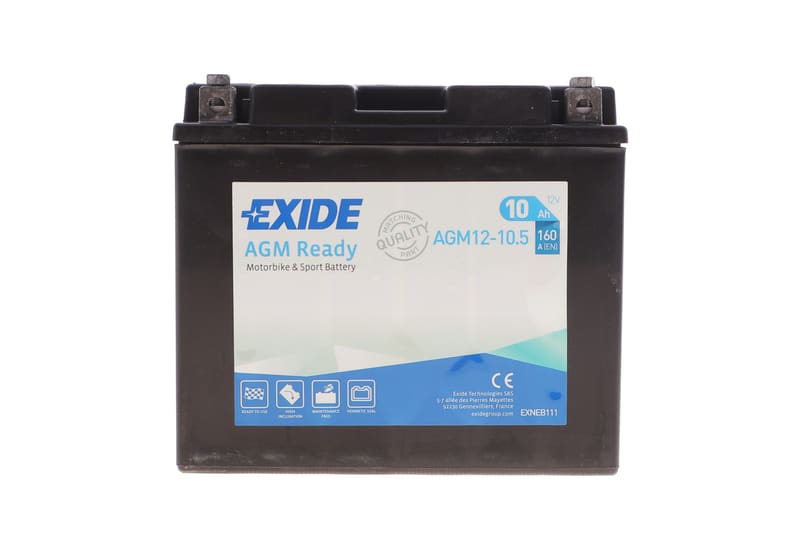 Акумуляторна батарея 10Ah/160A (150x70x130/+L/B00) (AGM Ready) (мото) EXIDE
