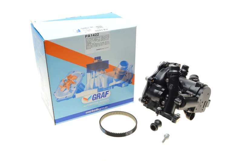 Помпа води Audi/Seat/Skoda/VW 1.8-2.0TSI/TFSI 12- (29z) (B/B) (5л) (з корпусом і термостатом) GRAF