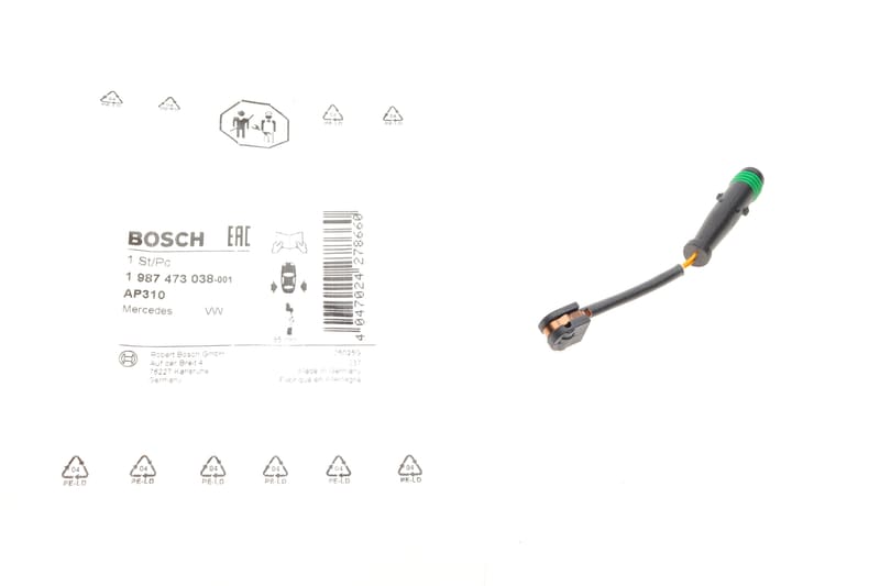 Датчик зносу гальмівних колодок (задніх) MB Sprinter/VW Crafter 06- (L=85mm) BOSCH