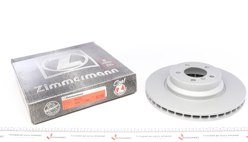 Диск тормозной (передний) BMW 7 (E65-E67) 01-09 (348x30) (с покрытием) (вент.) ZIMMERMANN