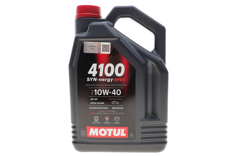 Олива 10W40 4100 Syn-nergy Spec (5L) (MB 229.3/RN0710/RN0700/PSA B71 2300/VW 501 01/VW505 00) (112892) MOTUL