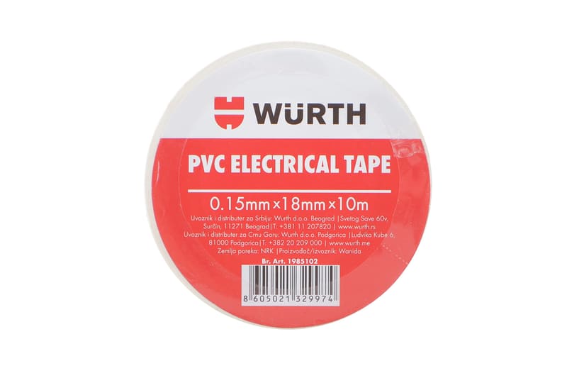 Изолента белая (18mmx10m) WURTH