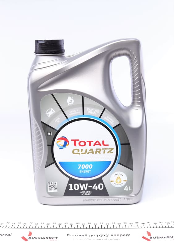Масло 10W40 Quartz 7000 Energy (4L) (MB229.3/VW505.00) (201536/167638) TOTAL