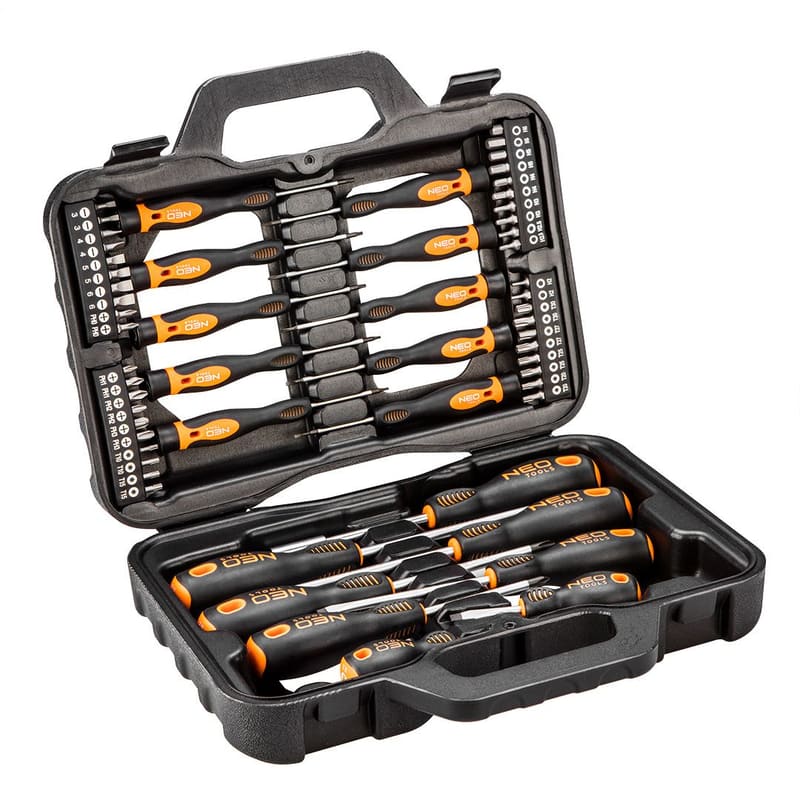 Набор отверток и бит SL, PH, Torx, Hex 58 ед. NEO TOOLS