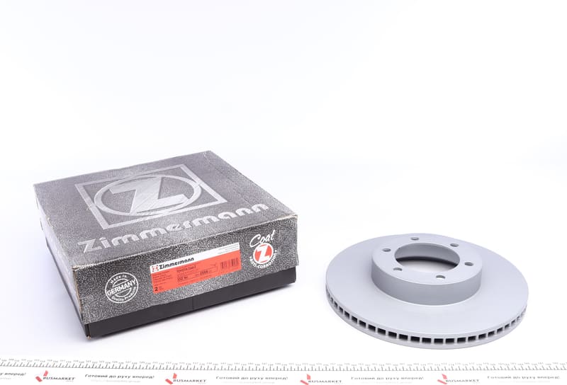 Диск тормозной (передний) Toyota Land Cruiser 3.0-4.0 D 02-10 (338x28) (с покрытием) (вентилируемый) ZIMMERMANN