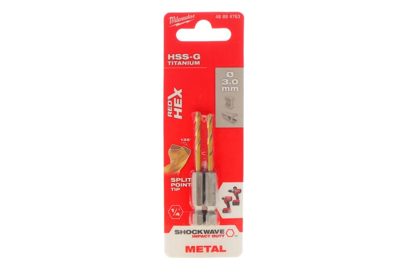 Сверло HSS-Co Ø3 мм х 65мм Shockwave HSS-G TiN Red Hex MILWAUKEE