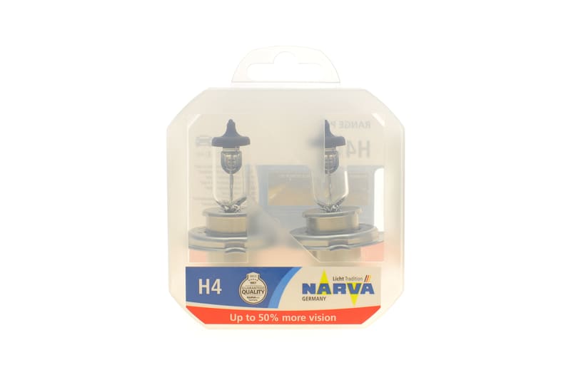 Автолампа H4 12V 60/55W P43t Range Power 50+ (к-кт 2 шт.) NARVA