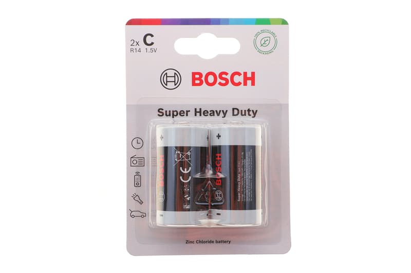 (к-кт 2шт) Батарейки Bosch Super Heavy Duty C (R14) (1.5V) R14SHD2B/00 BOSCH