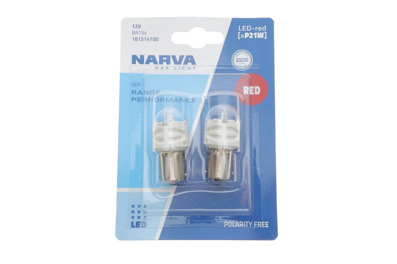 Автолампа P21W 12V 1.73W BA15s LED (червона) (к-кт 2 шт.) NARVA