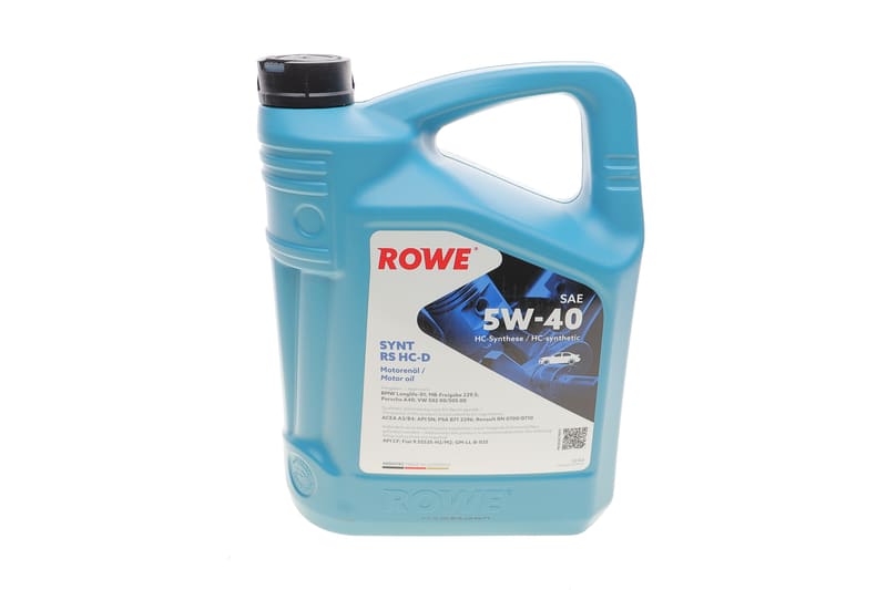 Олива 5W40 HIGHTEC SYNT RS HC-D (5L) (BMW LL-01/MB 229.5/Porsche A40/VW 502 00/505 00) ROWE