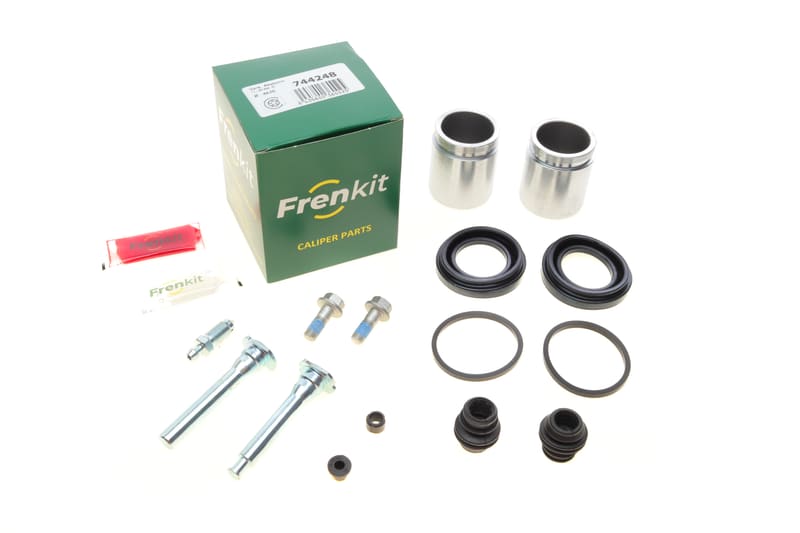 Ремкомплект суппорта (переднего) Nissan X-Trail 01-13 (d=44mm) (+ 2 поршня/направляющая) (Akebono) FRENKIT