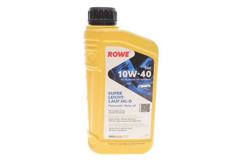 Олива 10W40 HIGHTEC SUPER LEICHTLAUF HC-O (1L) (VW 501 01/505 00/MB 229.3/226.5/229.1/RN 0700/0710) ROWE