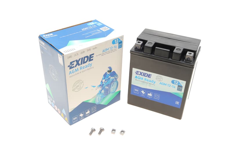 Акумуляторна батарея 12Ah/210A (134x89x164/+R/B0) (AGM) (мото) EXIDE