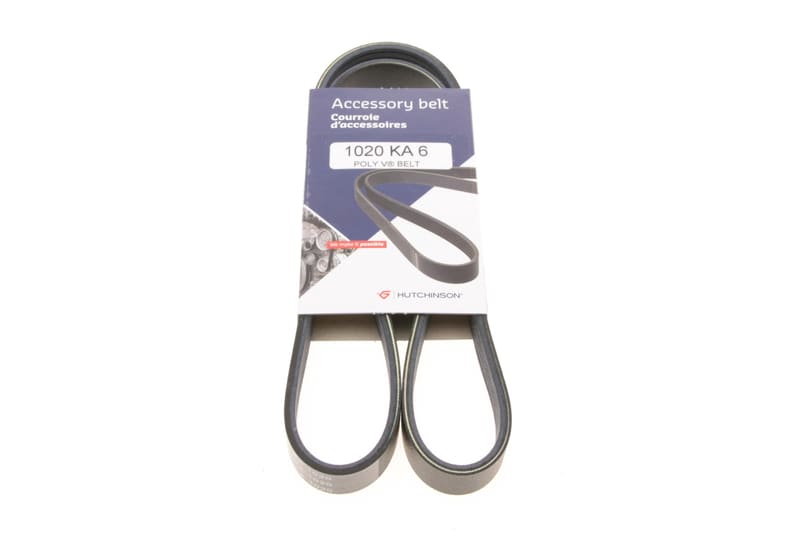 Ремень генератора Citroen Berlingo/Peugeot Partner 1.6HDi 09- (6PK1020)(замена 1020 К 6) HUTCHINSON